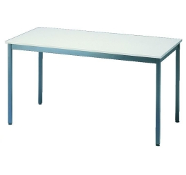 Table de réunion - plateau mélaminé gris E25 mm H740 mm