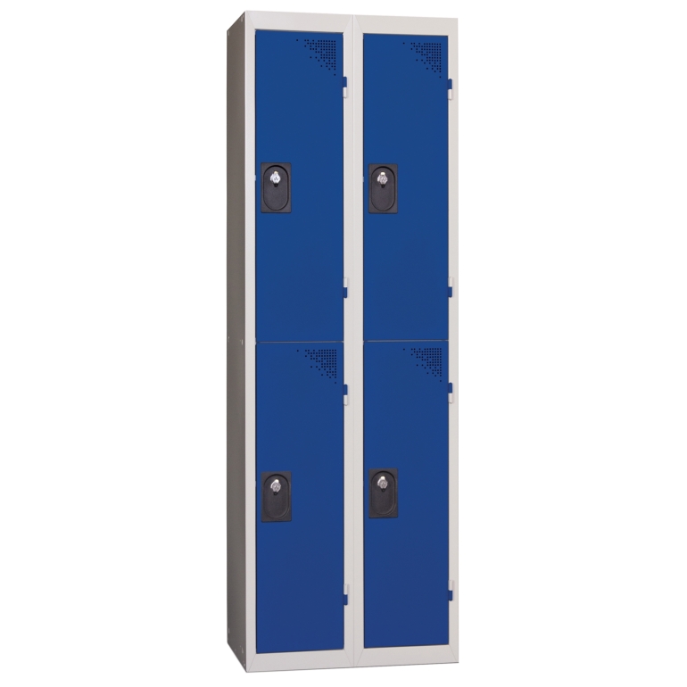 armoire vestiaire monobloc 2 cases bleu