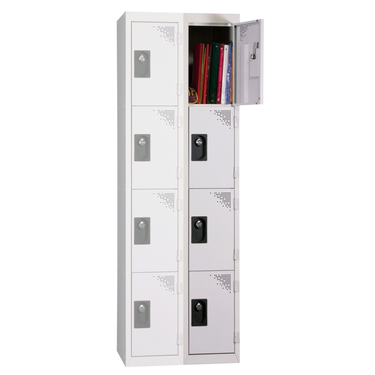 armoire casier monobloc 2 colonnes gris