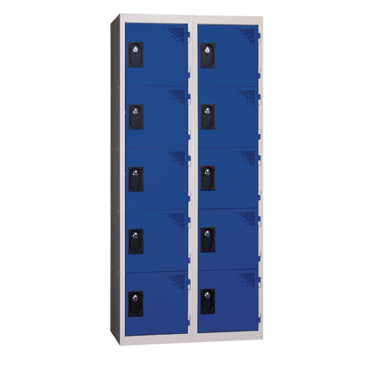 casier de rangement métal 5 casiers bleu