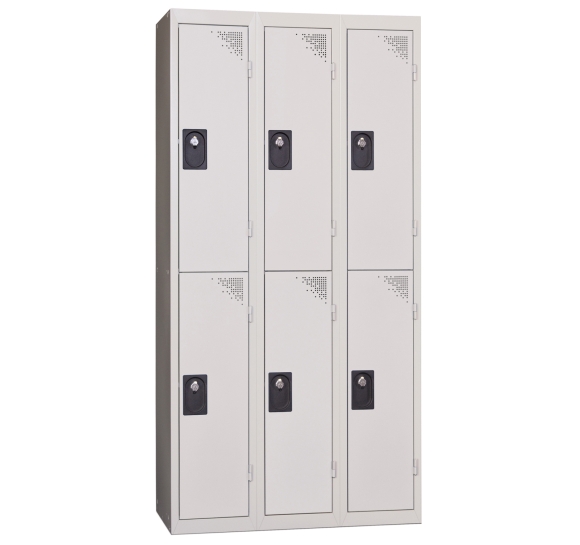 armoire casier 3 colonnes gris