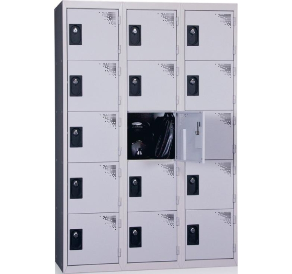 armoire casier metal 5 cases gris