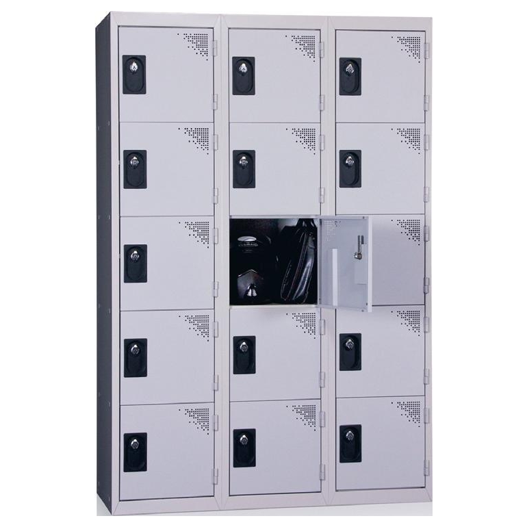 armoire casier metal 5 cases gris