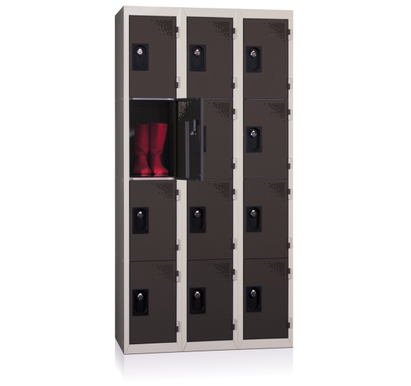 armoire casier métallique 3 colonnes kit anthracite 