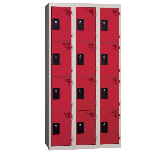 casier métallique industriel 4 cases rouge 