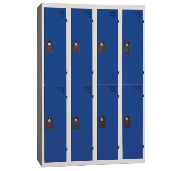 casier vestiaire 4 colonnes 2 cases monobloc bleu