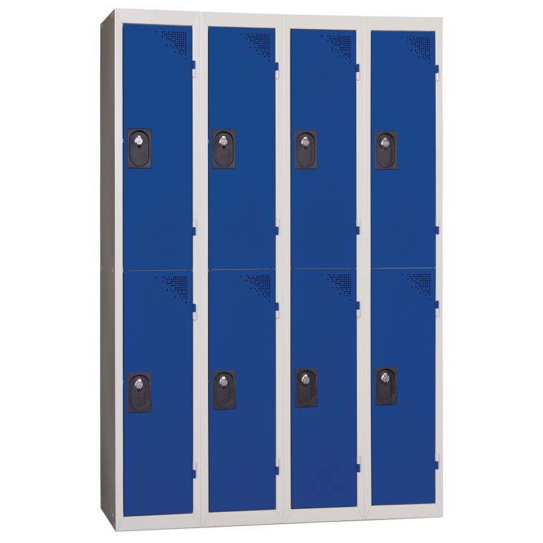 casier vestiaire 4 colonnes 2 cases monobloc bleu