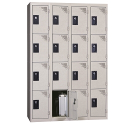 Vestiaire multicases 4 colonnes 4 cases monobloc 300 GRIS 93 4 COLONNES - 4 CASES/COLONNE MONOBLOC