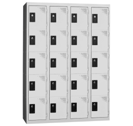 Vestiaire multicases 4 colonnes 5 cases monobloc 300 GRIS 109 4 COLONNES - 5 CASES/COLONNE MONOBLOC