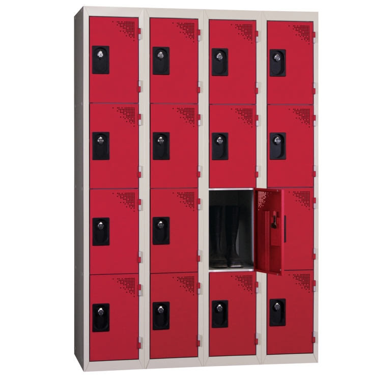 vestiaire multicases 4 colonnes 4 cases rouge
