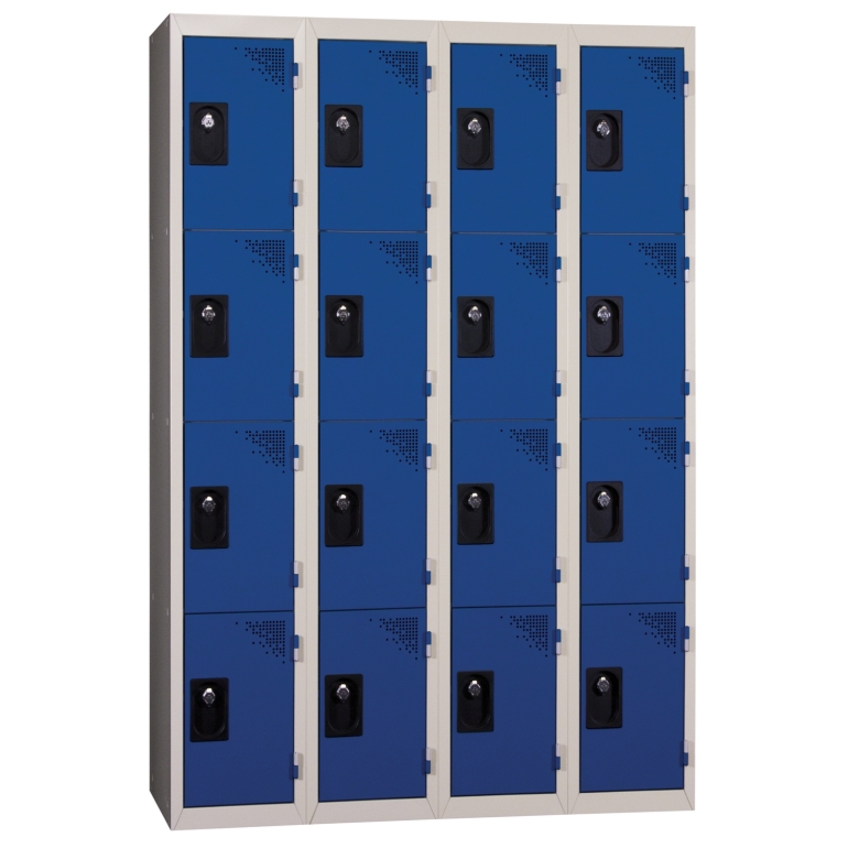 armoire casier metal 4 colonnes 4 cases kit bleu 