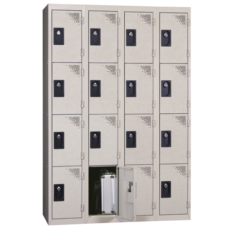 casier métallique industriel 4 colonnes kit gris 