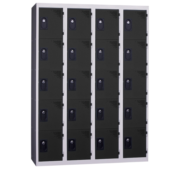 armoire casier 4 colonnes 5 cases anthracite 