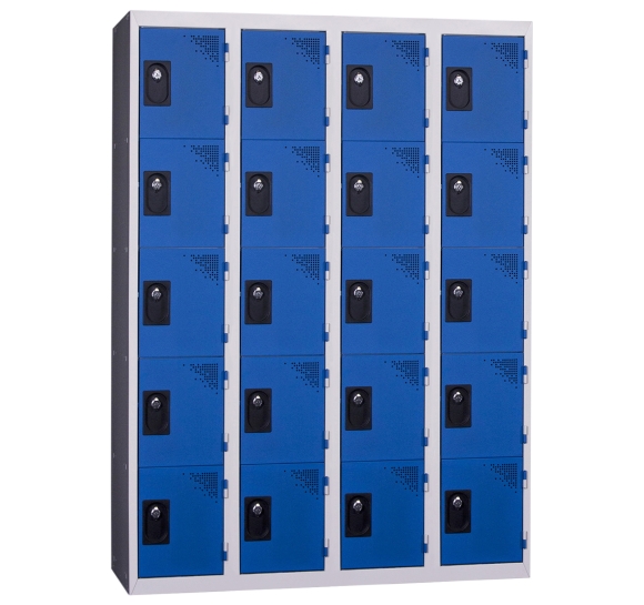 casiers métalliques 4 portes kit bleu 