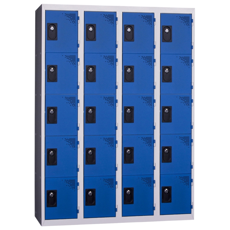 casiers métalliques 4 portes kit bleu 