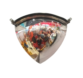 Miroir de sécurité acrylique convexe pour entrepôt 0,5 QUART DE DÔME - VISION A 90°