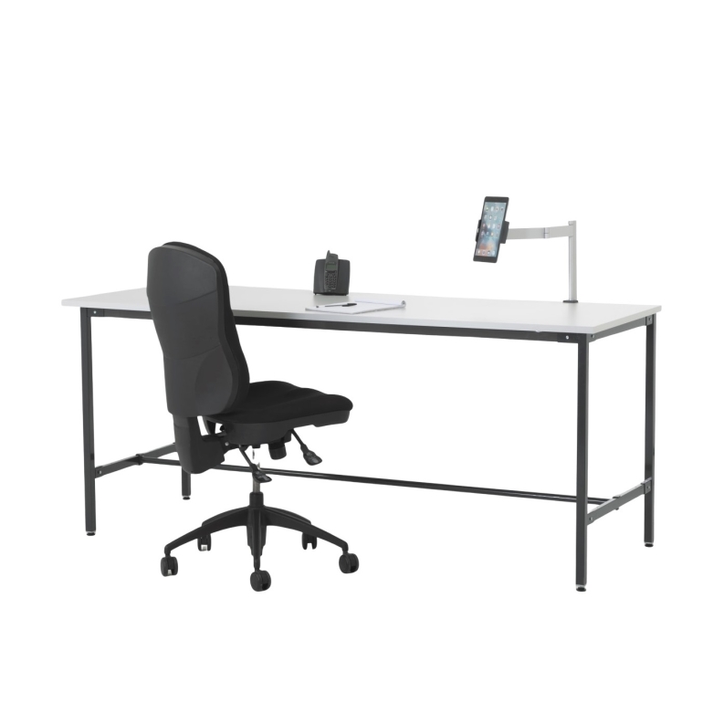 Table de travail avec supporte tablette, repose pieds et fauteuil de bureau