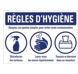 Panneau Règle d'hygiène - Lot de 5 A3 0.1 ADHéSIF