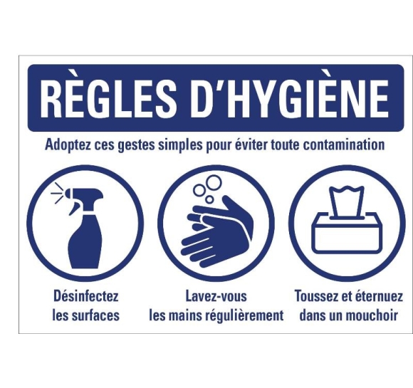 panneau règles d'hygiène