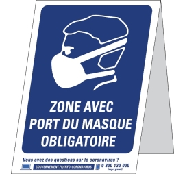 Panneau Port du masque - Lot de 5 A4 0.1 CHEVALET