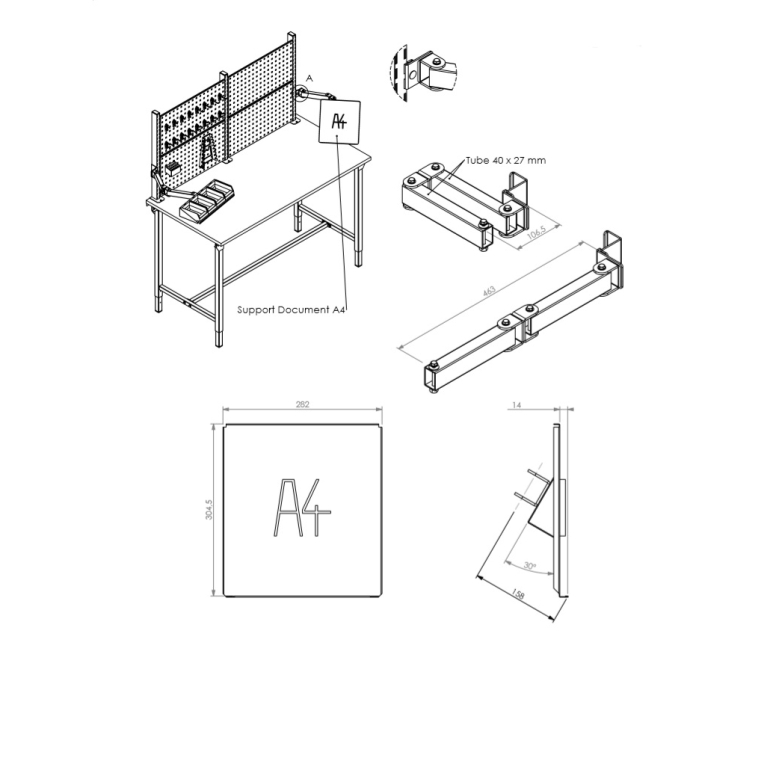 Support articulé pour document A4 Support articulé pour document A4