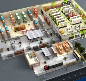 Schéma 3D des solutions de stockage pouvant être proposés pour un magasin de retail
			